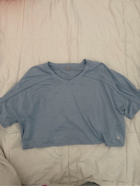 FP Movement by Free People Tops - FP Movement by Free People Light Blue V-Neck Cropped Tee